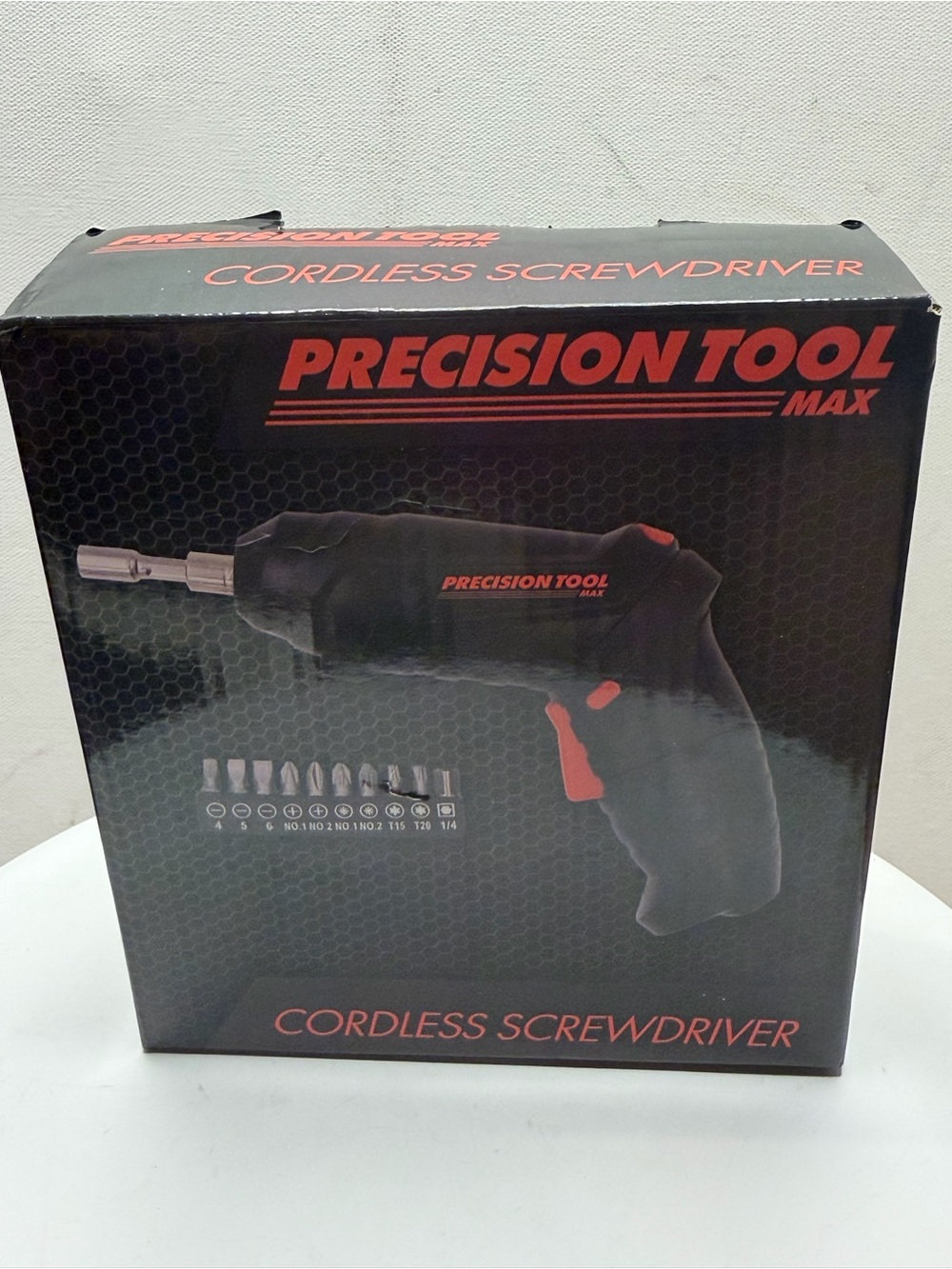 PRECISION TOOL MAX Cordless Screwdriver - Black with Red Accents